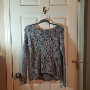 Crew Neck Steel Blue Diamond Knit